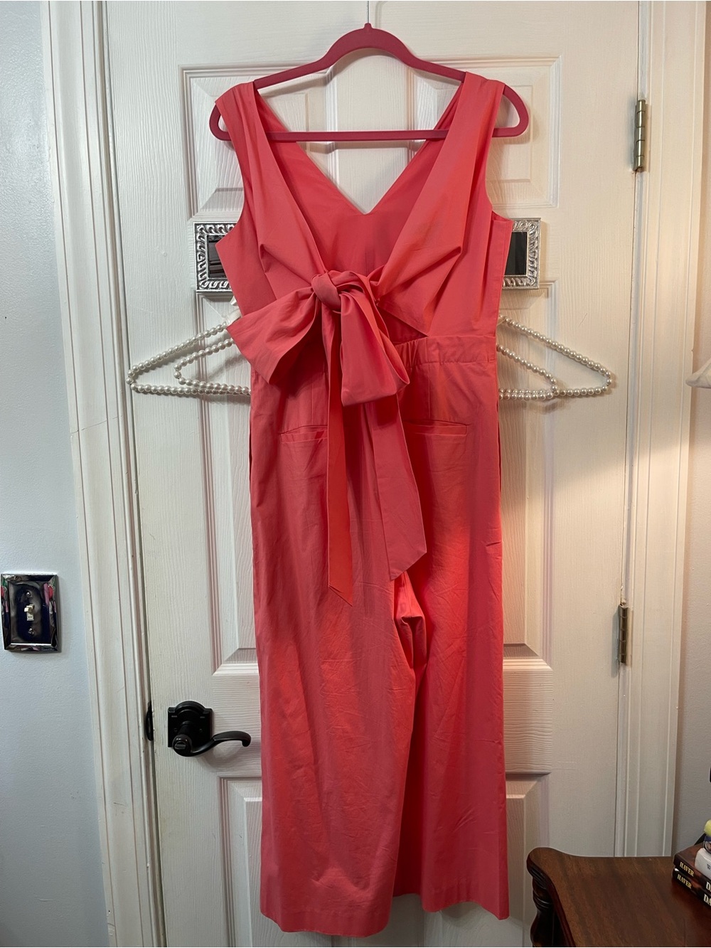 Sleeveless Coral Bow Tie-Back Jumpsuit J CREW